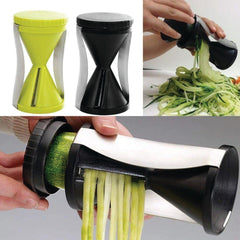 Vegetable cutter and spiralizer with multiple blade options.