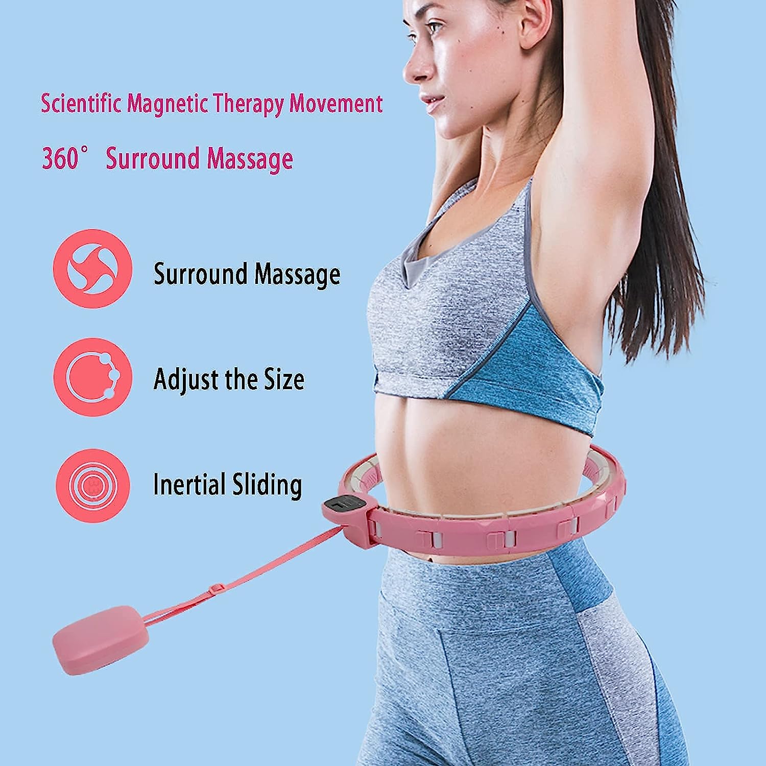 Fitness Adjustable Detachable Fitness Hula Hoop Ring Smart Round Count & Weight  - 8021_fitness_smart_hula_hoop