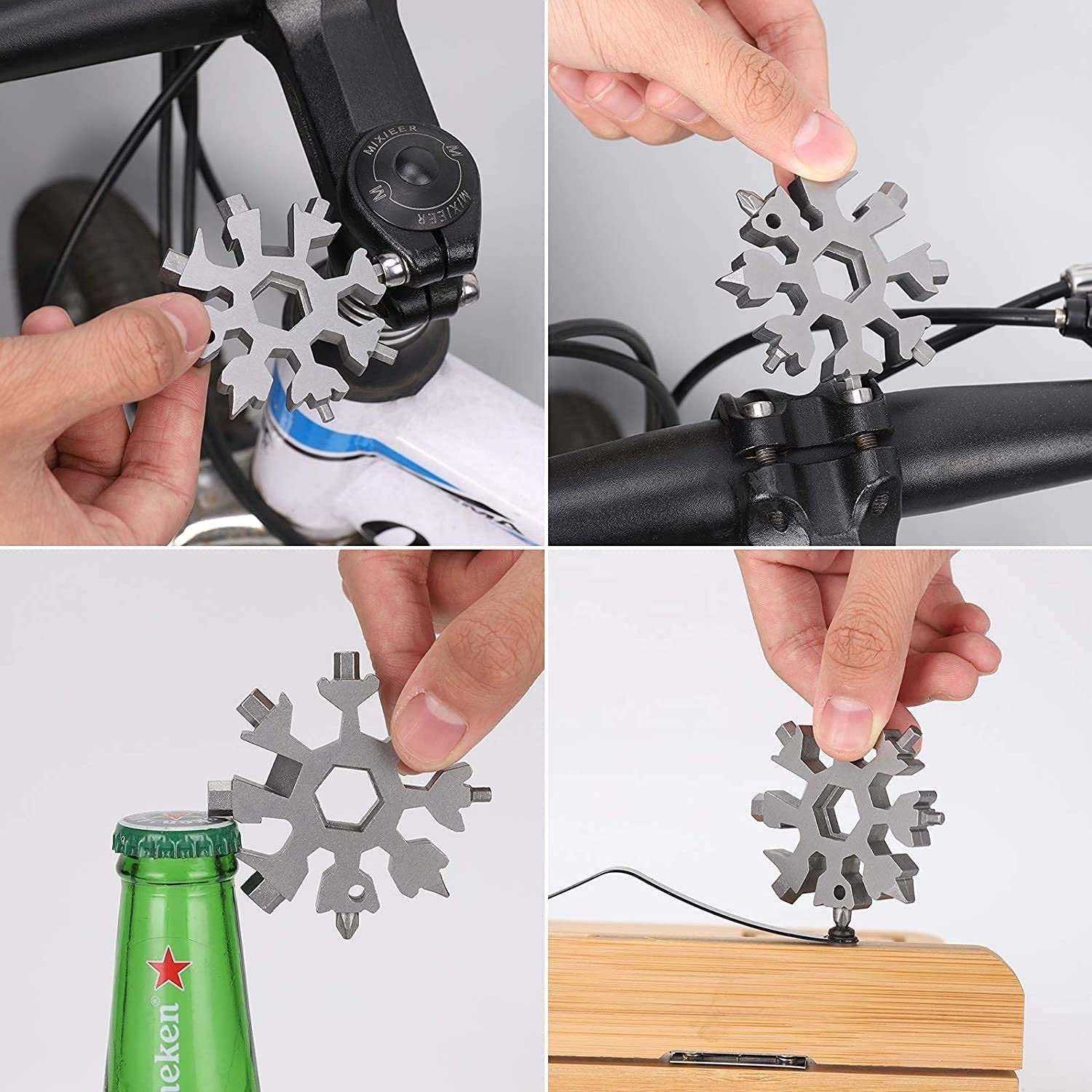 Durable & Portable 18 in 1 Snowflake Multi-Tool, Snowflake Bottle Opener Flat Ph - 1787_18in1_snowflake_tool