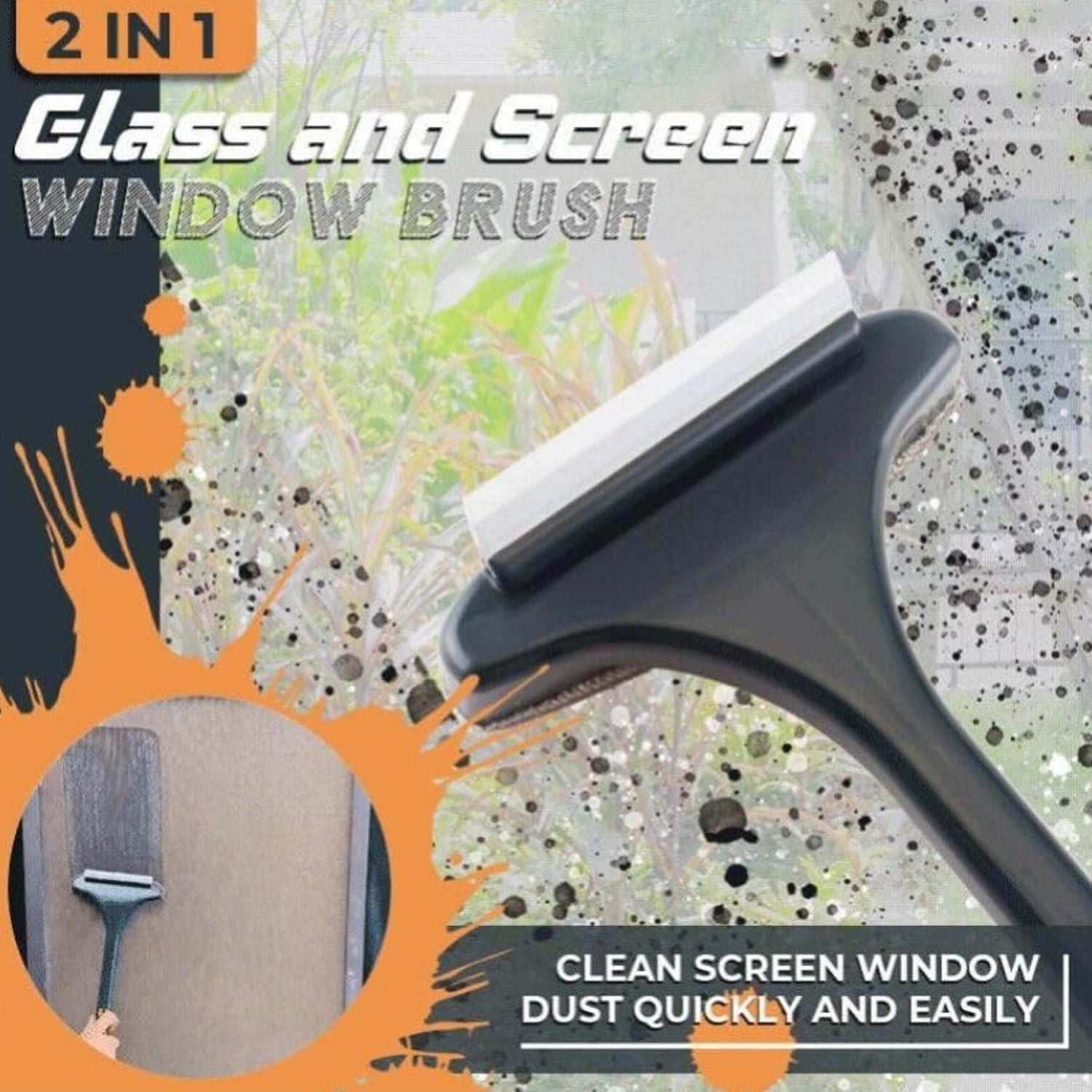 Brush 2 in 1 Mesh Cleaning Brush & Wiper with Extended Handle Window Cleaning Br - 1541_2in1_cleaning_brush_n_wiper