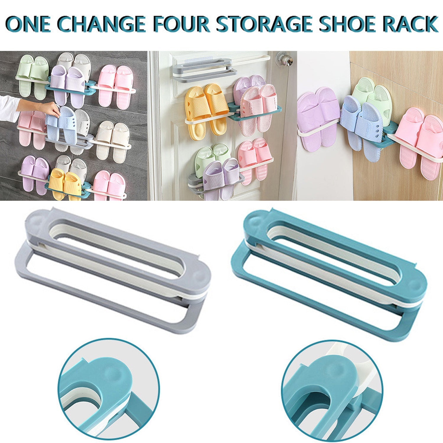 Multifunction Folding Slippers / Shoes Hanger Organizer Rack - 1122_folding_slipper_stand