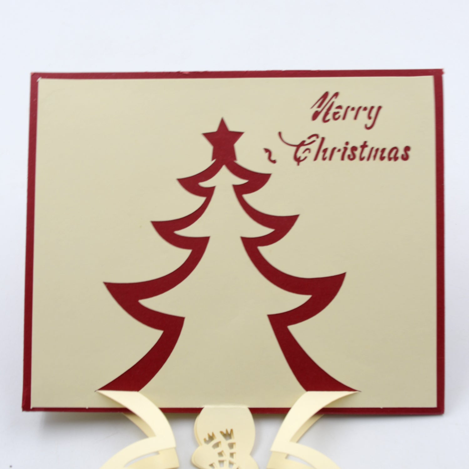 Unique 3D Pop-Up Wishing Card (Christmas): 1 Pc - 4133_3d_merry_chrishmas_card