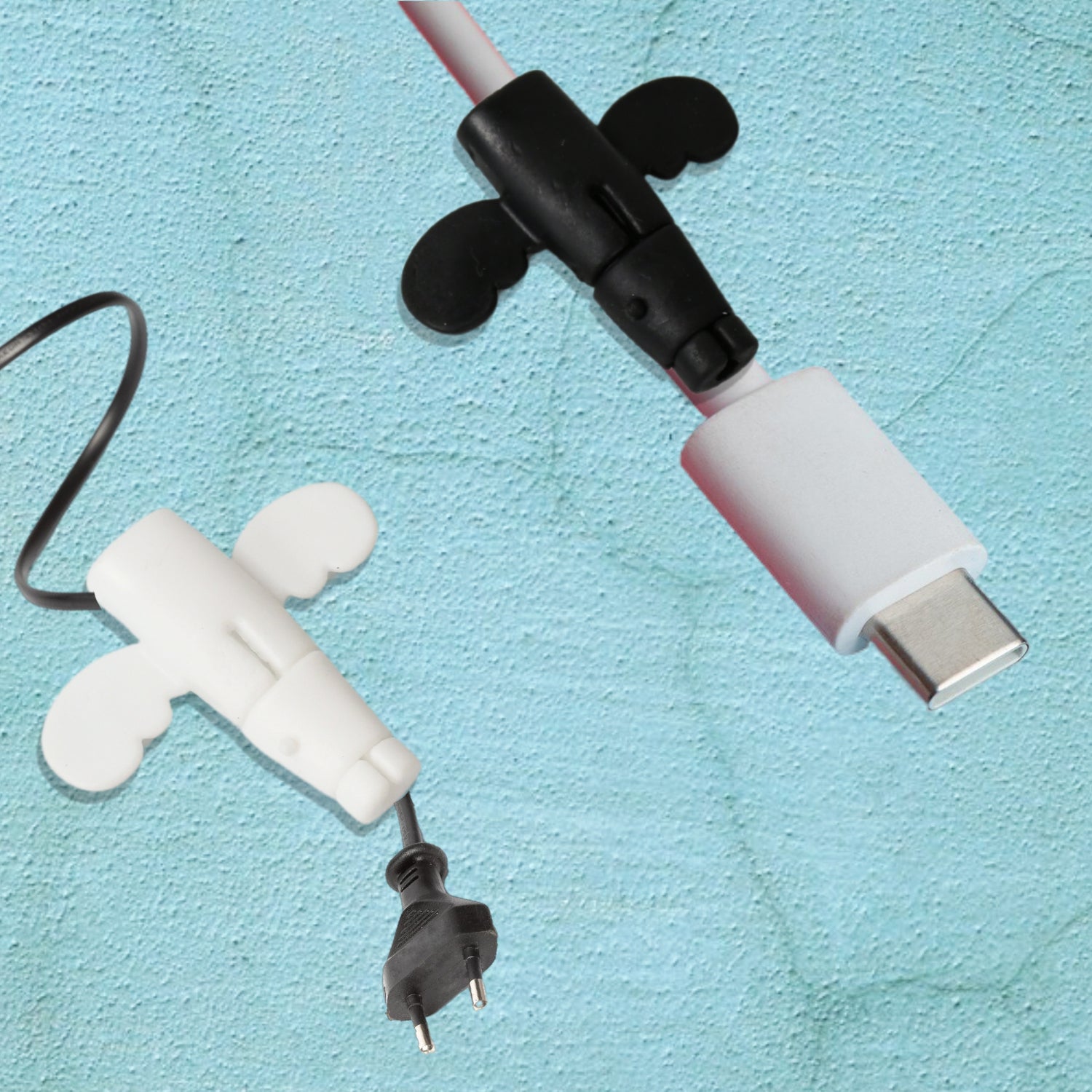 Silicone Data Cable Protector, Angel Data Cable Protective Cover, 2 in 1 Mobile  - 12979_silicone_cable_protector_10pc