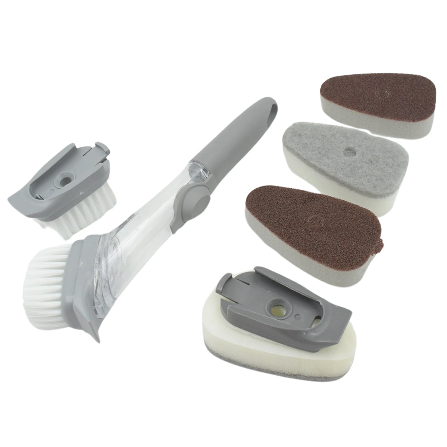 Home & Kitchen Cleaning Brushes, Scrubber, Soap Dispenser Scrub Brush for Pans P - 12543_5in1_brush_pot