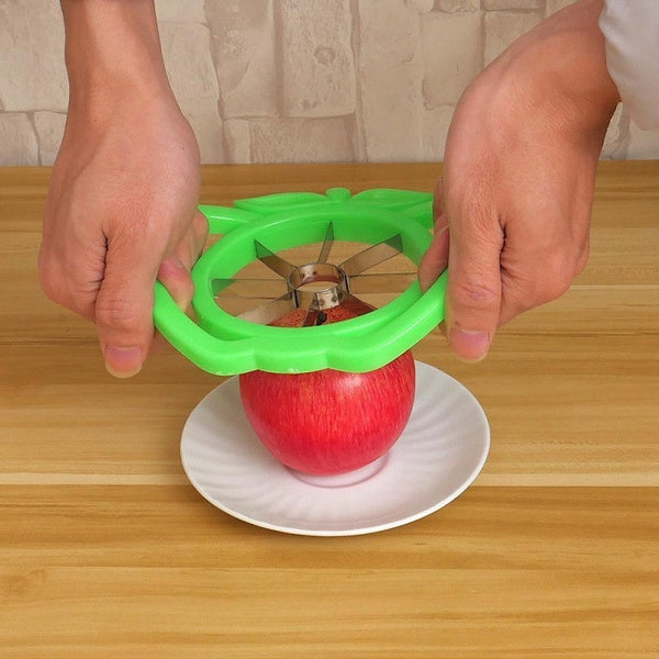 Apple slicer with 8 steel blades for quick fruit cutting