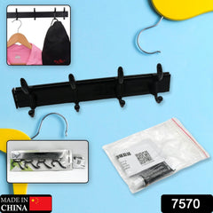 Cloth hanger, Wall Door Hooks Rail for Hanging Clothes for Hanging Hook Rack Rai - 7570_wall_mounted_4hook_hanger