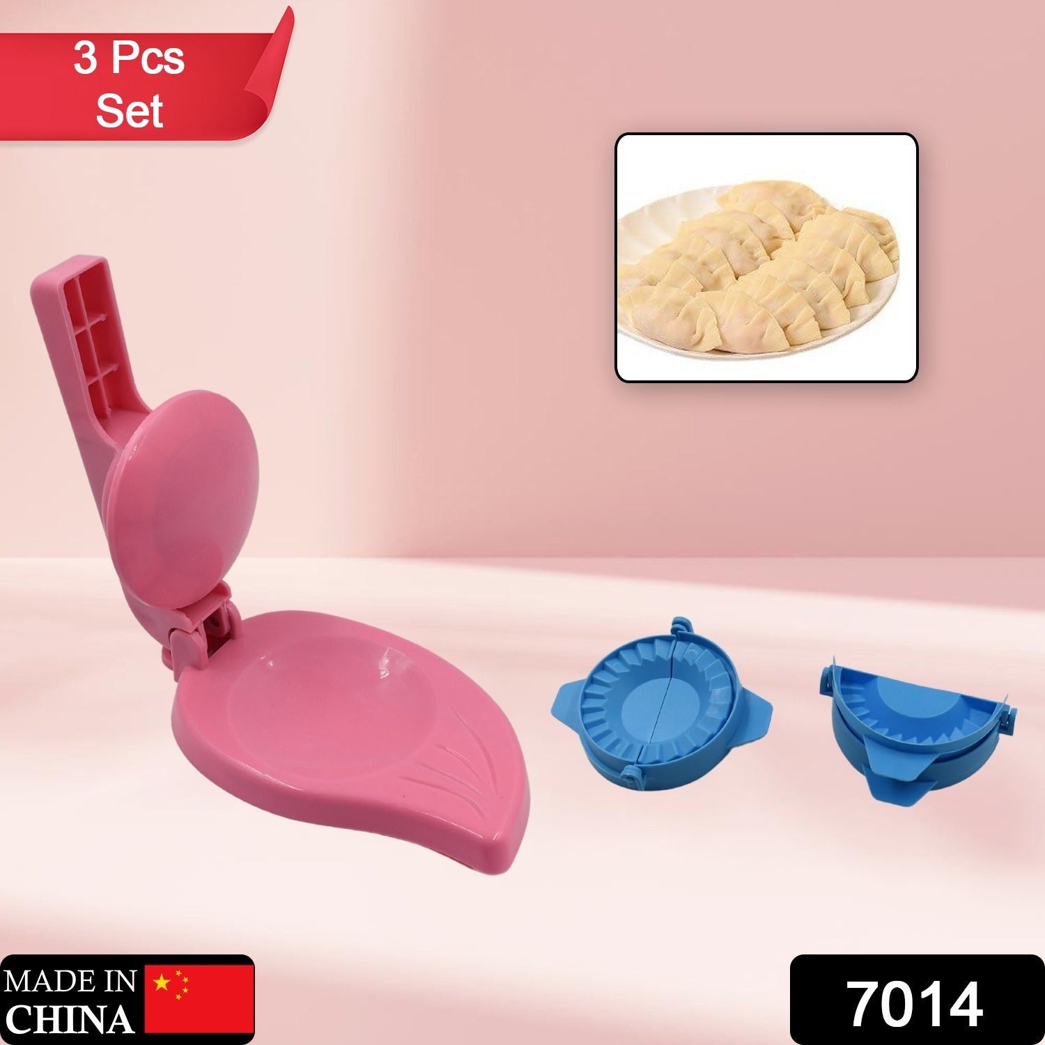 Puri press and dough press set, high-quality molds for making gujiya, 3-piece set.