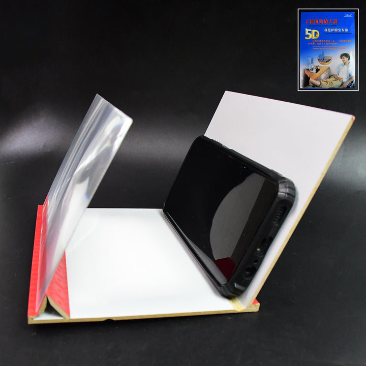 5D mobile screen magnifier for enhanced viewing experience with flexible stand and clear lens