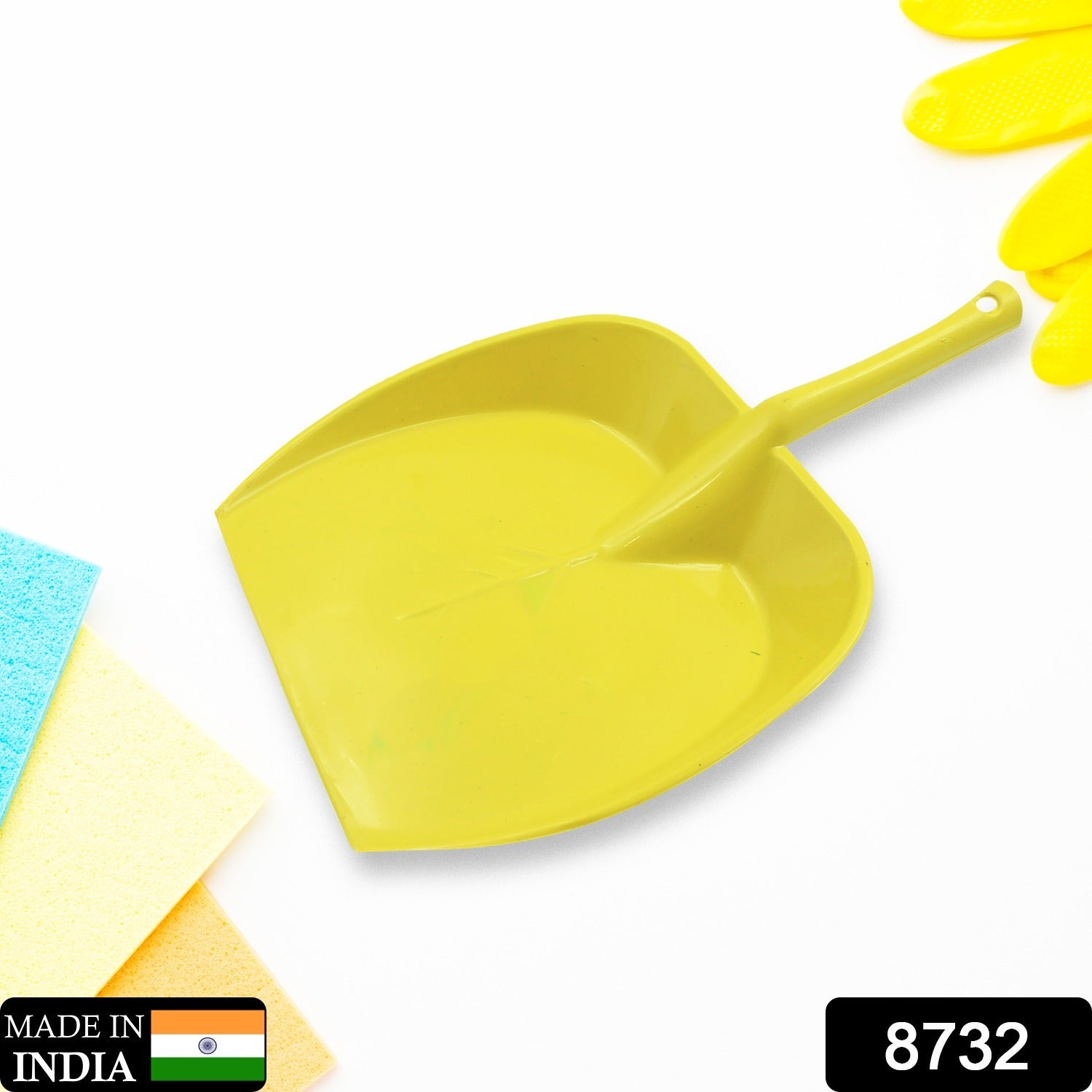 Dustpan with Long Handle, Dust Collection Dust Pan Tray for Kitchen, Home, Offic - 8732_plastic_dustpan_1pc