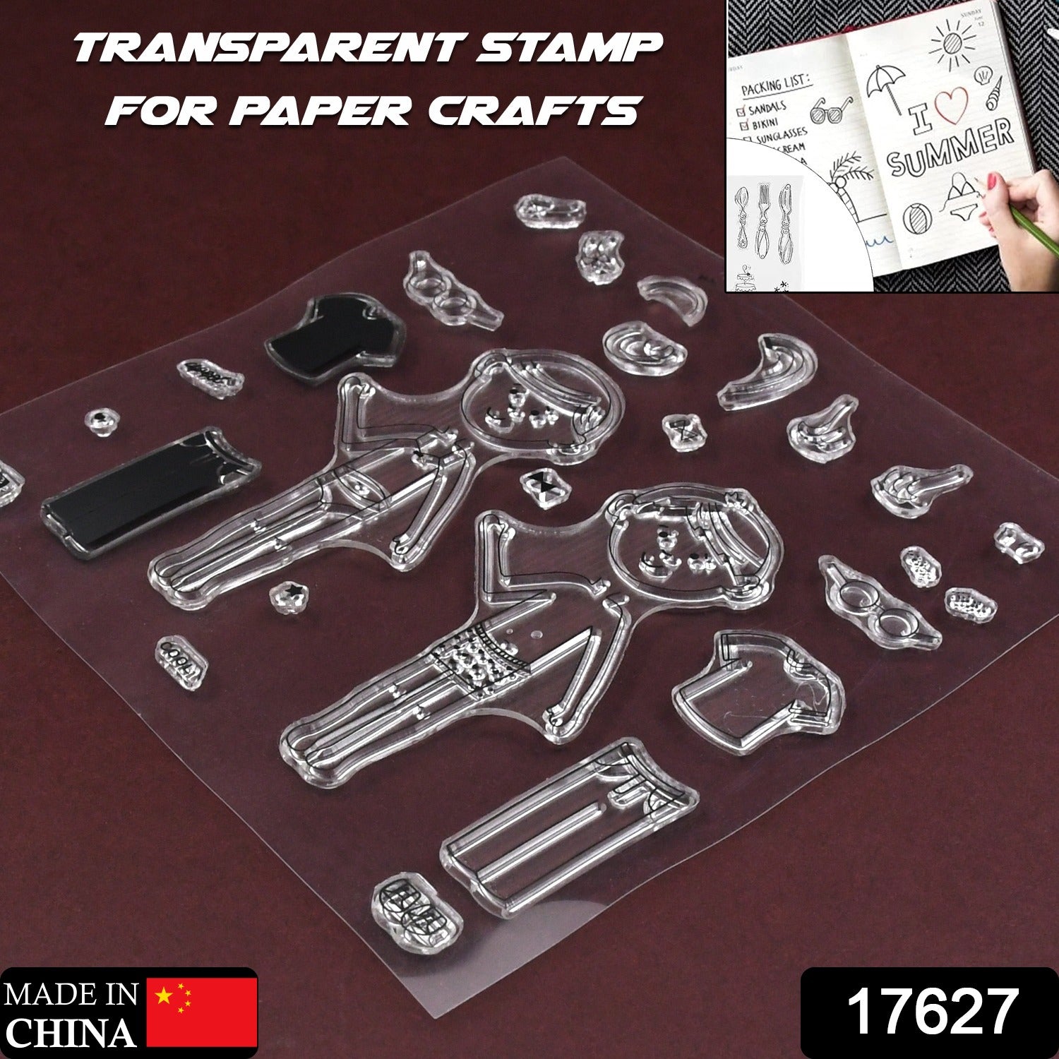 Reusable Rubber Stamp, TPR Stamp DIY Accessories Good Stamping Effect DIY Transp - 17625_paper_craft_rubber_stamp_no13