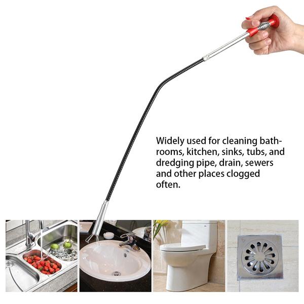 Metal Wire Brush Sink Cleaning Hook Sewer Dredging Device - 1634_60cm_spring_dredging