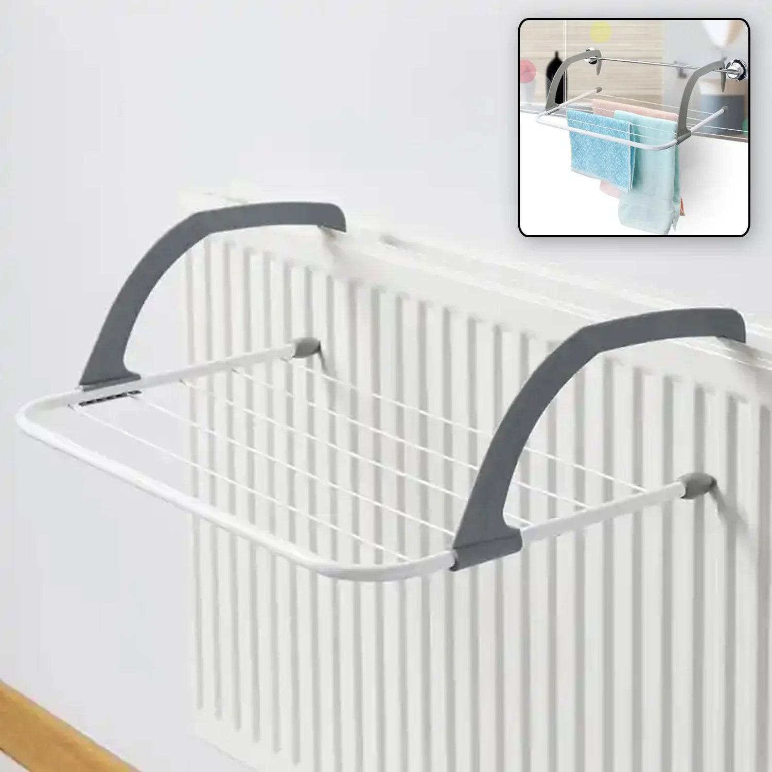 0333 Metal Steel Folding Drying Rack For Clothes Balcony Laundry Hanger For Small Clothes Drying Hanger Metal Clothes Drying Stand Socks And Plant Storage Holder Outdoor  Indoor Clothes-towel Drying Rack Hanging On The Door Bathroom - Superior eMart