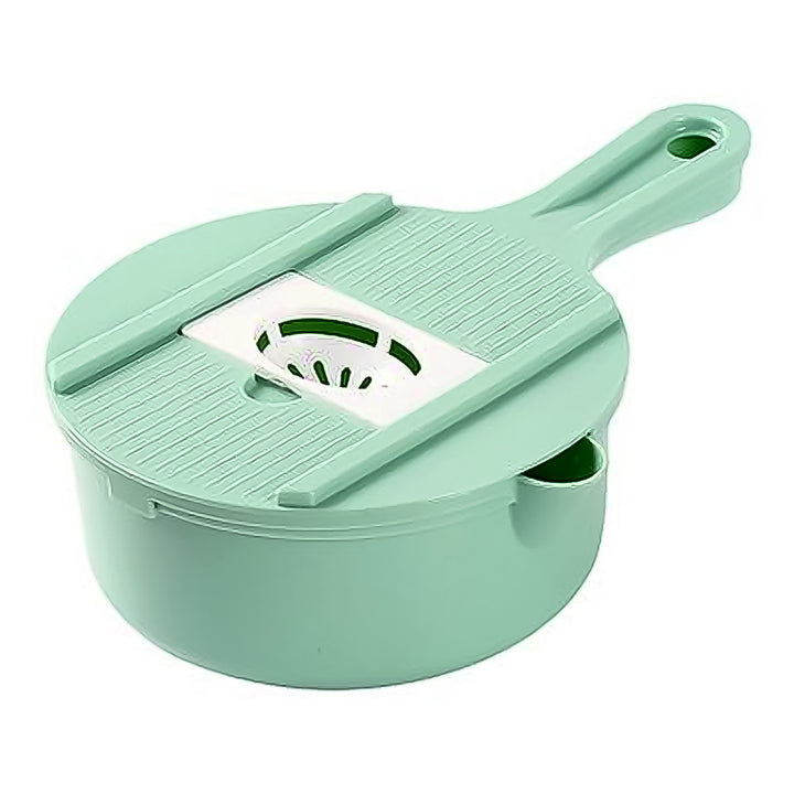 6 in 1 vegetable slicer in mint green for effortless slicing and dicing in the kitchen