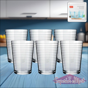 6-Pc Crystal-Clear Drinkware Set 300ml - Superior eMart