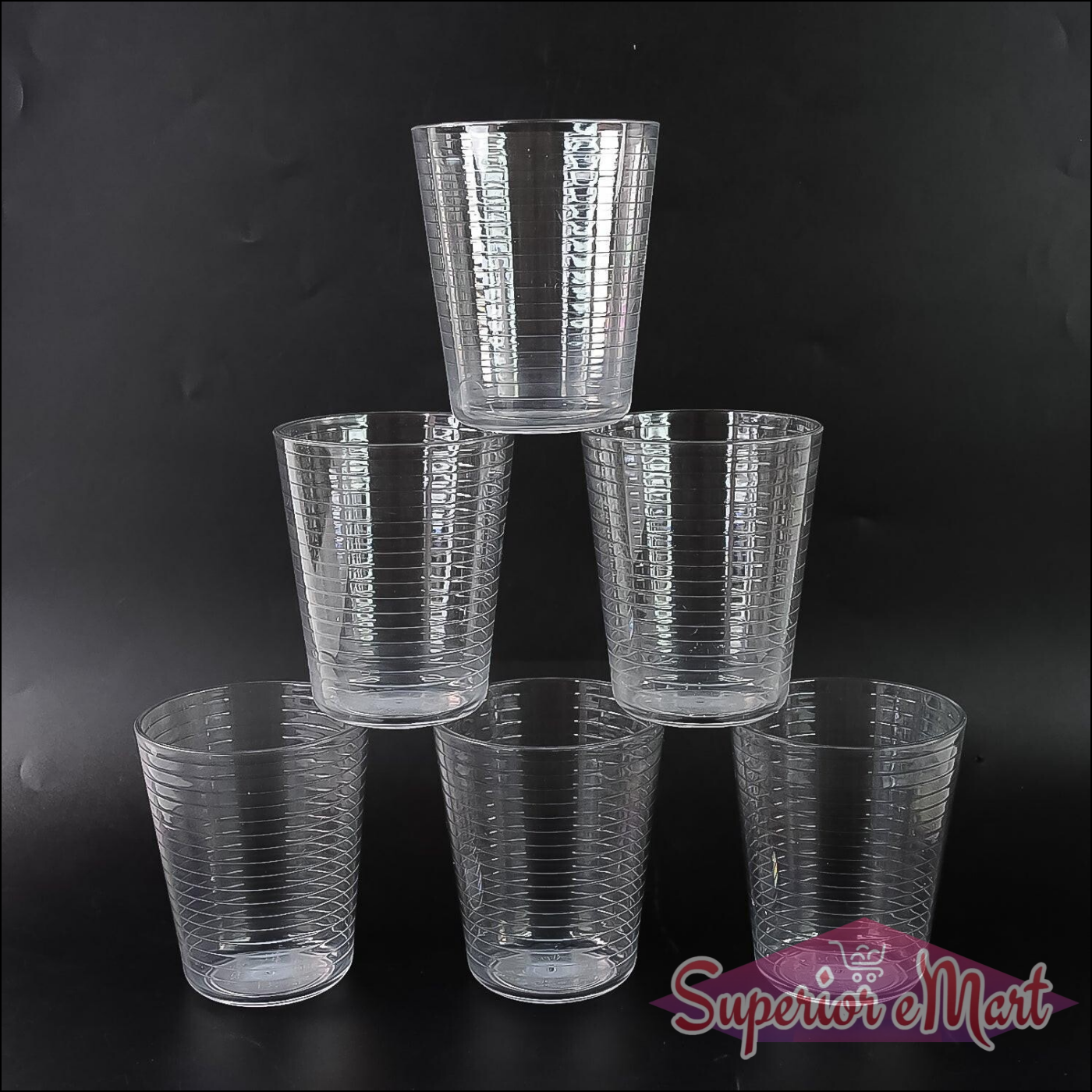 6-Pc Crystal-Clear Drinkware Set 300ml - Superior eMart
