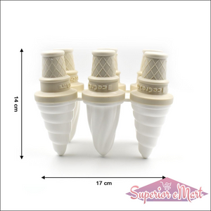 Superior eMart ice cream mold set featuring five cone-shaped molds for homemade treats