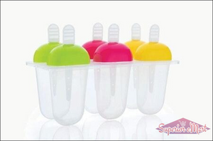 6 Pcs Multicolor Polypropylene Ice Mold, Kulfi Maker / Stick / Cream / Candy Color Assorted - Superior eMart