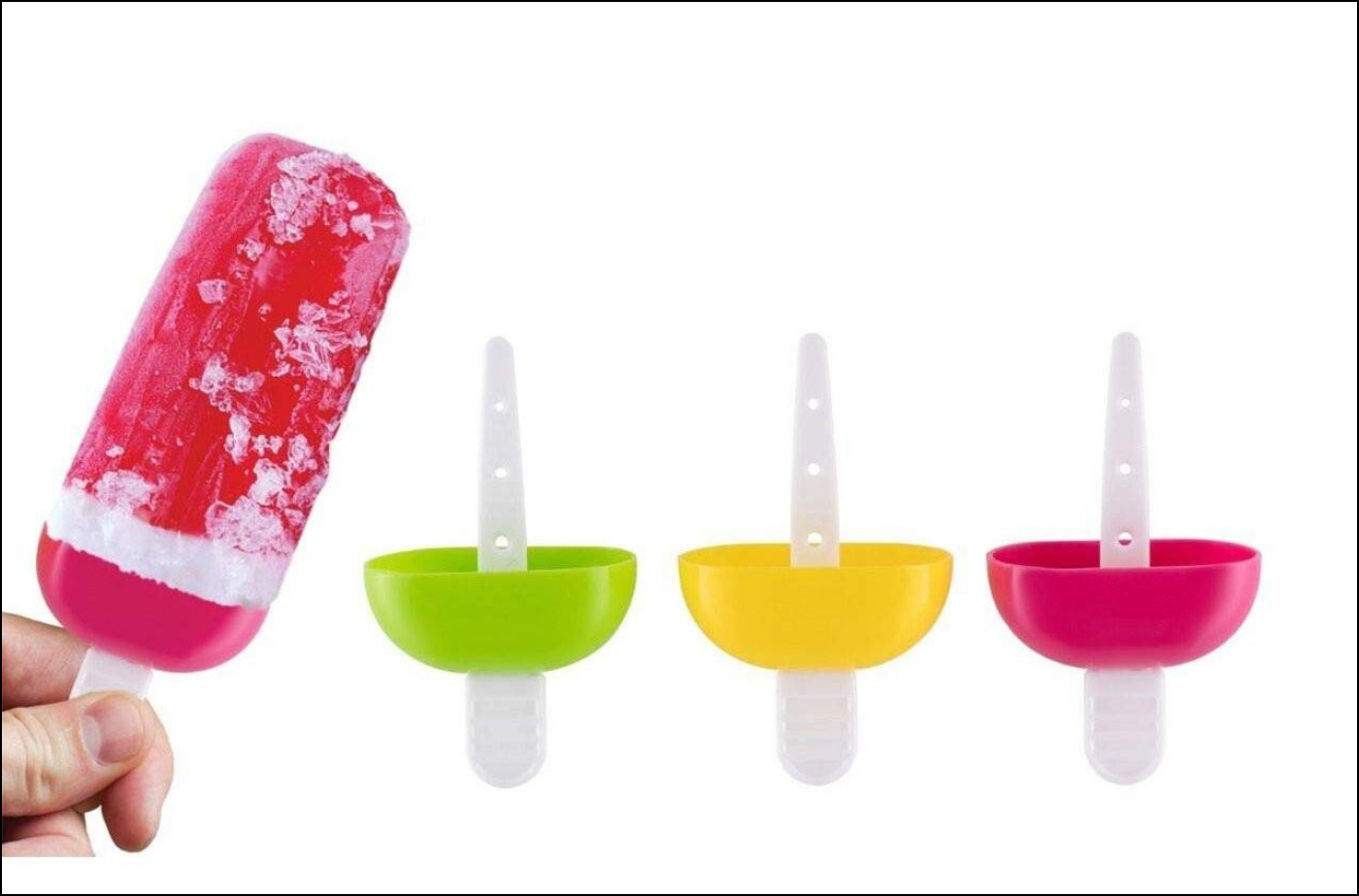 6 Pcs Multicolor Polypropylene Ice Mold, Kulfi Maker / Stick / Cream / Candy Color Assorted - Superior eMart