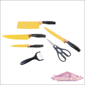 Superior eMart professional kitchen knife set with colorful blades and ergonomic handles for chefs