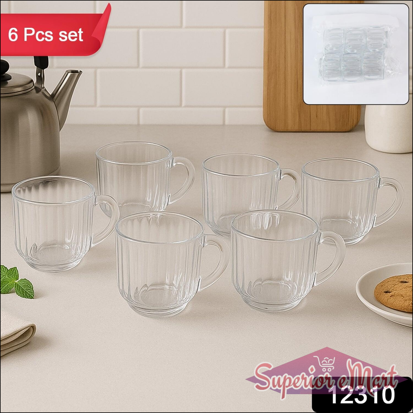 6 Pcs Set Unbreakable Plastic Tea Cups - Superior eMart