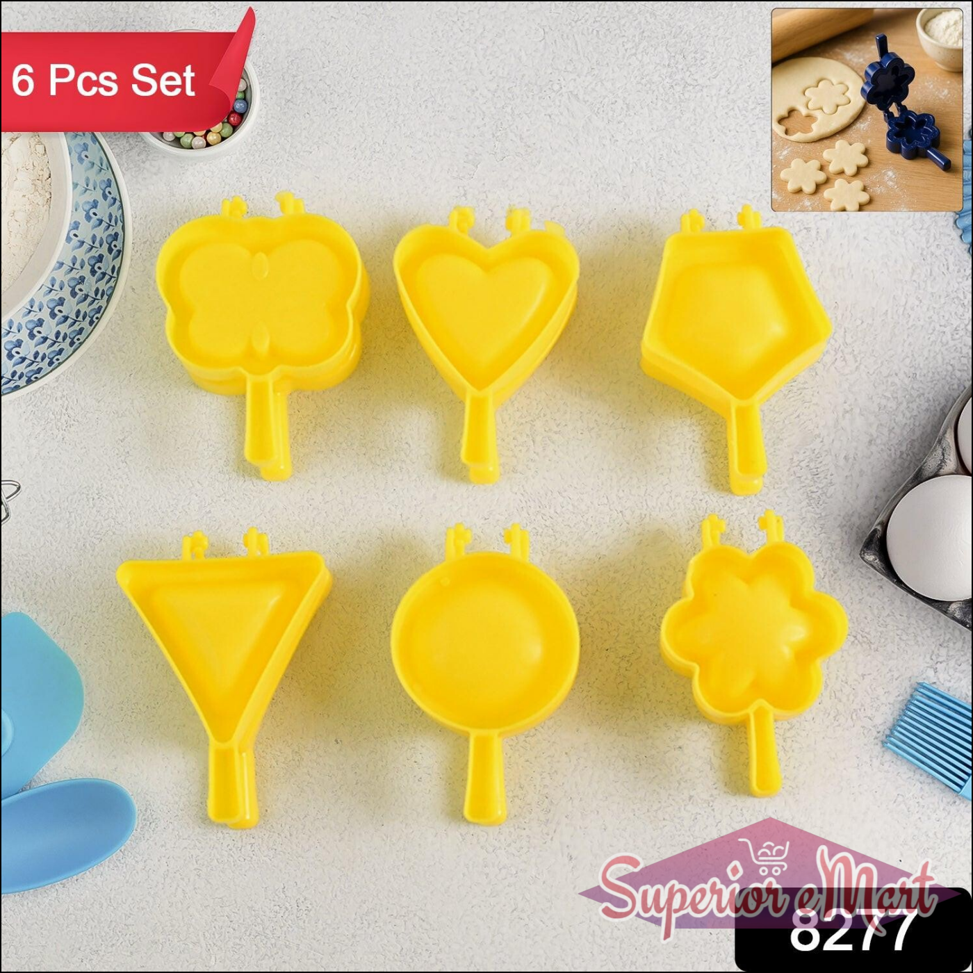 6 Piece Cookie Mold Kit - Unique Shapes - Superior eMart