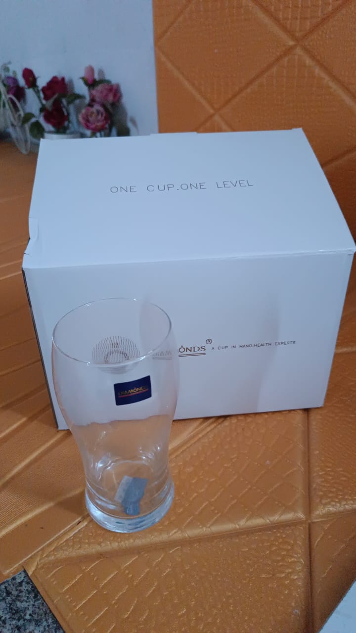 6-piece glass tumbler set from Superior eMart displayed with a packaging box