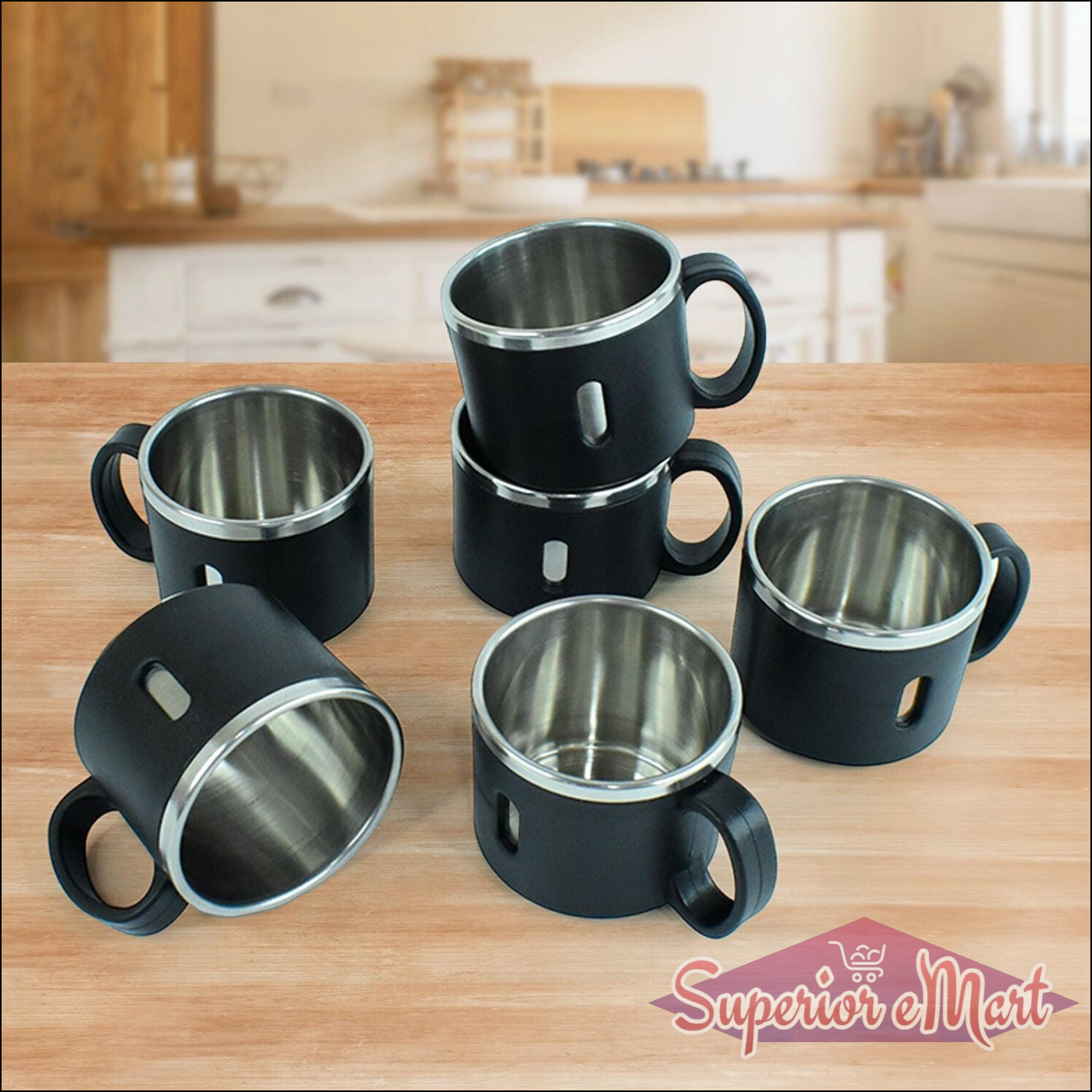 6 Piece Stainless Mug Collection - 150ml - Superior eMart
