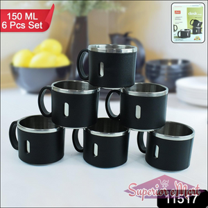 6 Piece Stainless Mug Collection - 150ml - Superior eMart