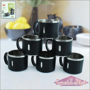 6 Piece Stainless Mug Collection - 150ml - Superior eMart