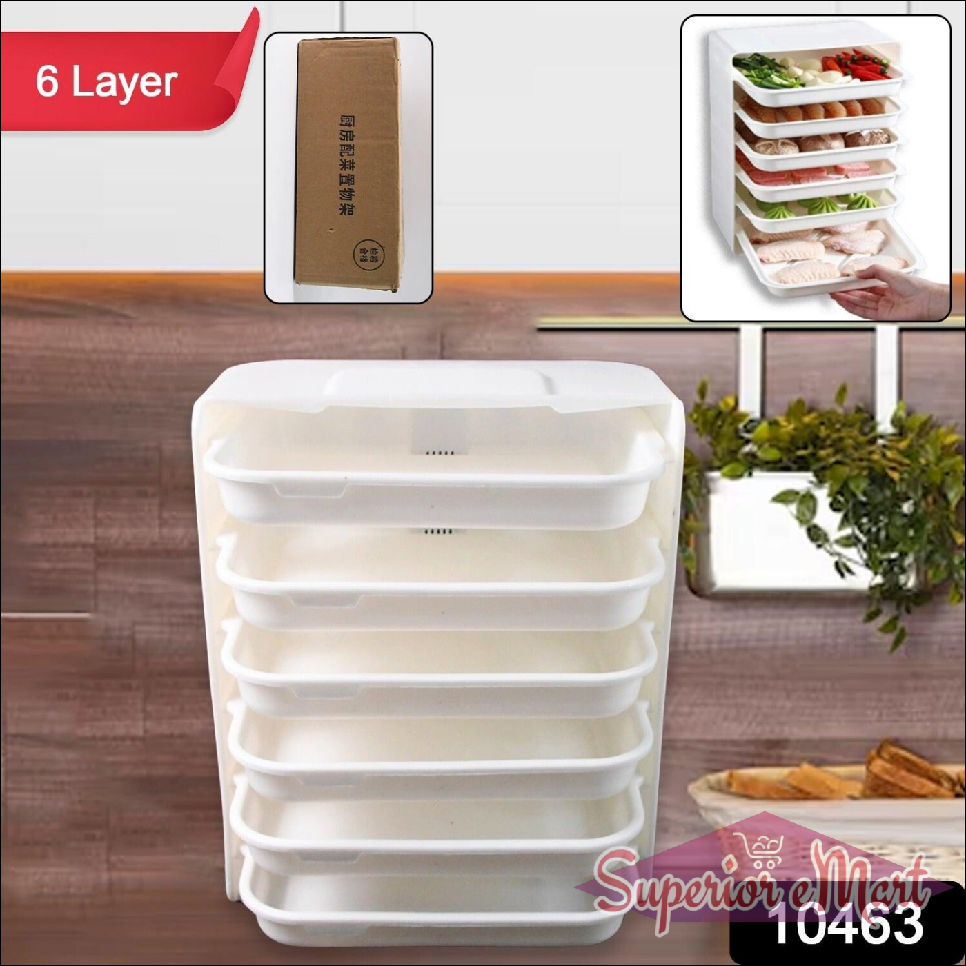 6-tier Wall Shelf for Kitchen Storage - Superior eMart