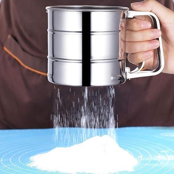 Flour Sifter Atta Chhani Hand Press Design Stainless Steel 1
