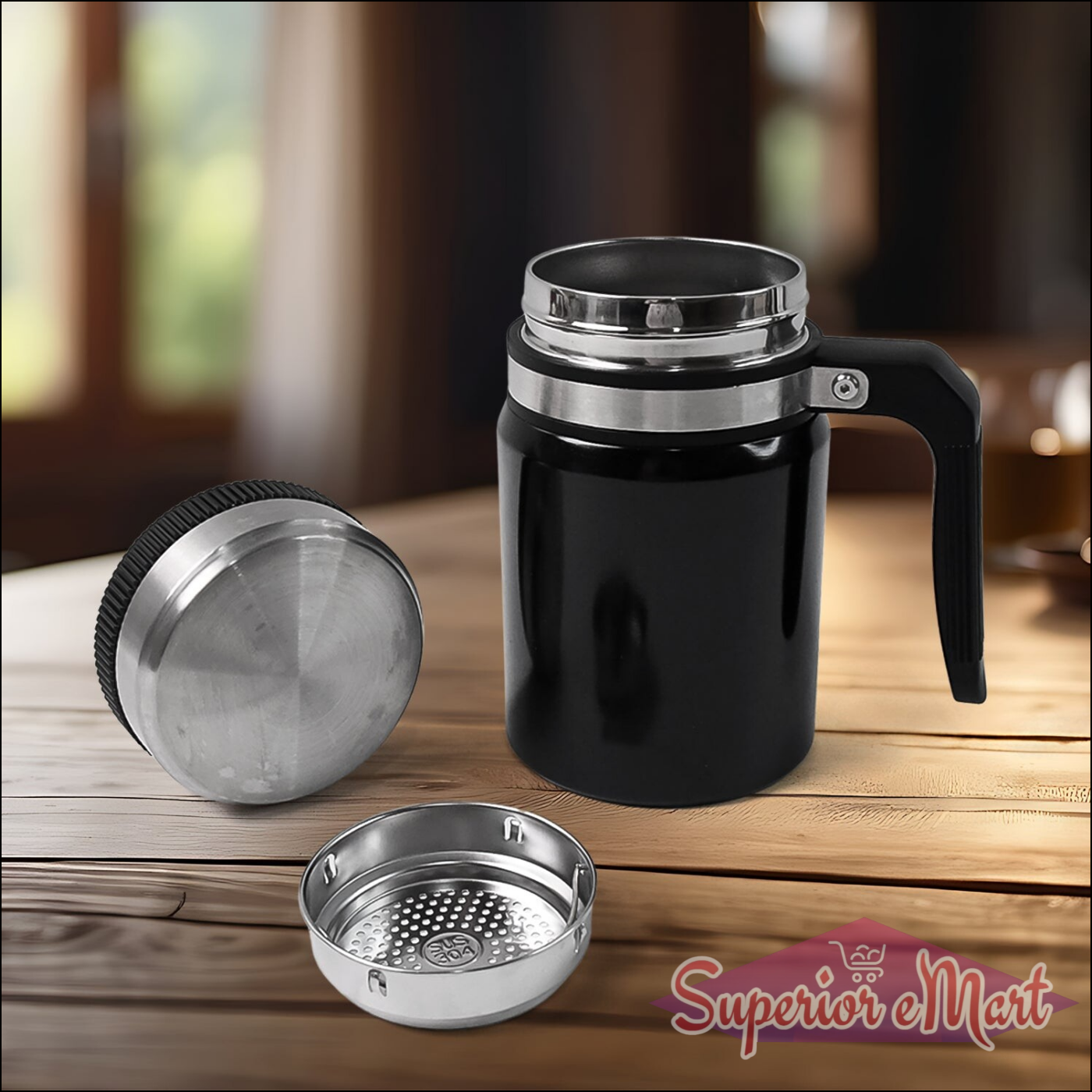 600ml Insulated Coffee Mug with Handle - Superior eMart
