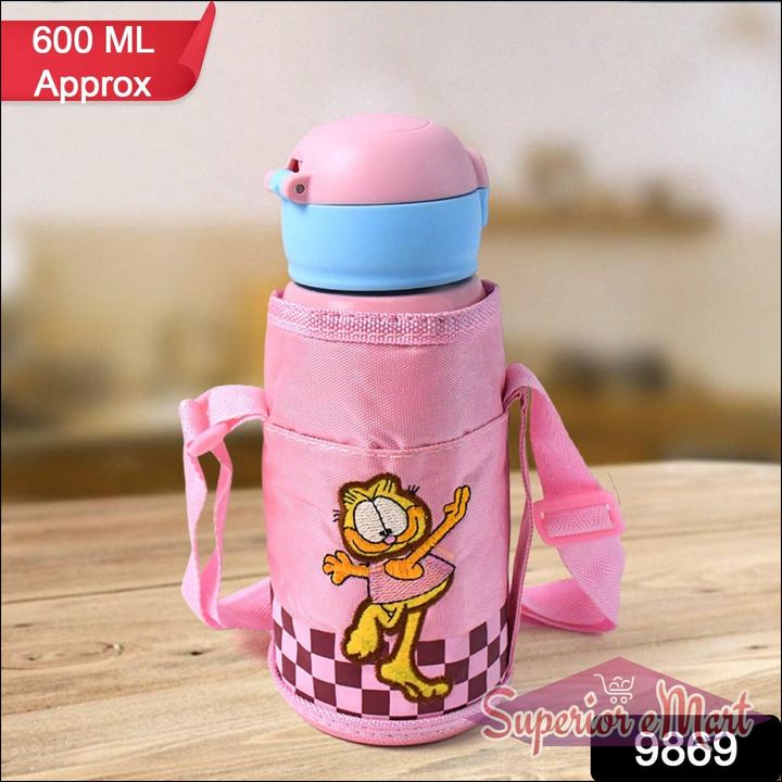 600ml Vacuum Bottle with Strap Pink - Superior eMart