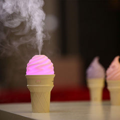 Ice Cream Design LED Humidifier for Freshening Air & Fragrance (Multicoloured) - 0396_ice_cream_humidifier