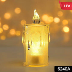 Simple Candles for Home Decoration, Crystal Candle Lights - 6240a_8cm_simple_candle_light