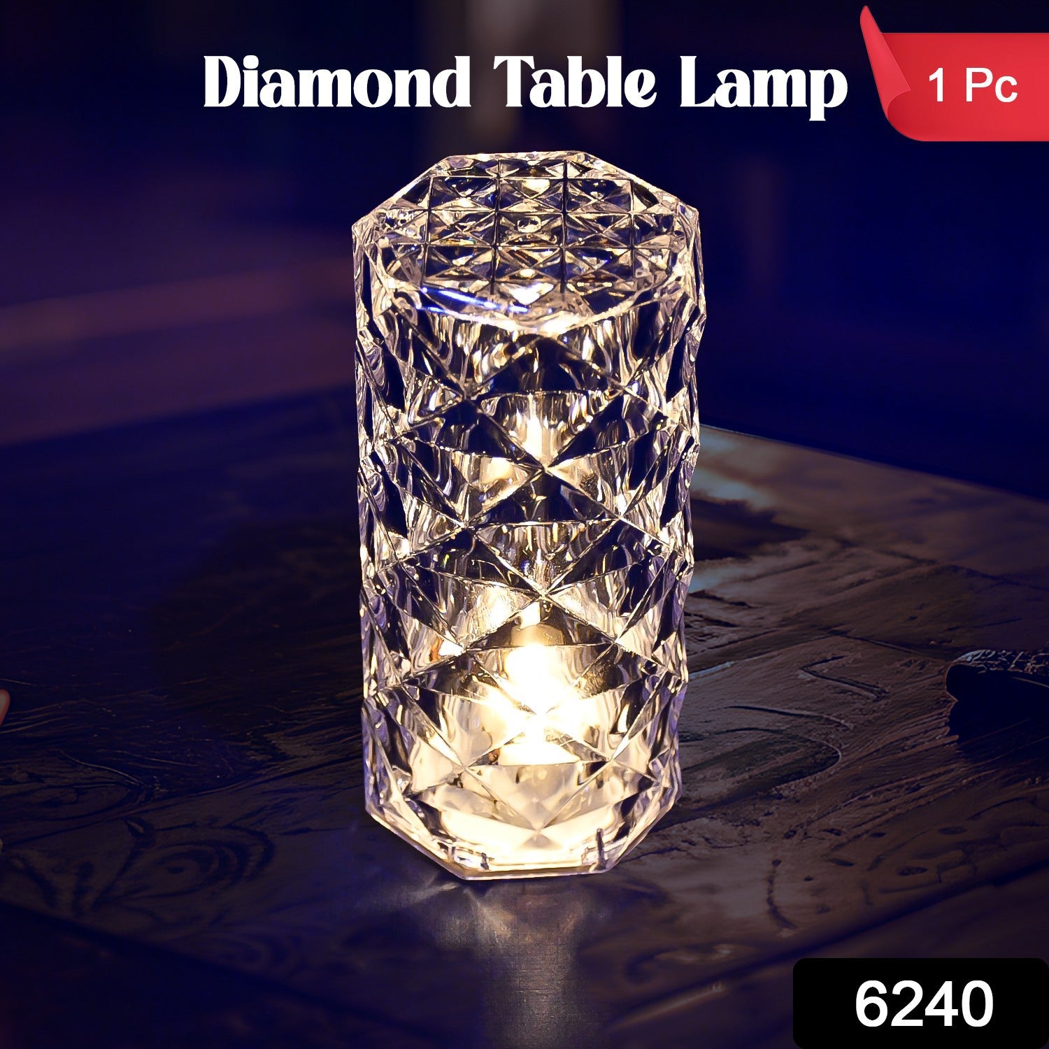 Diamond table lamp Candles for Home Decoration, Crystal Candle Lights - 6240_13cm_diamond_candle_light