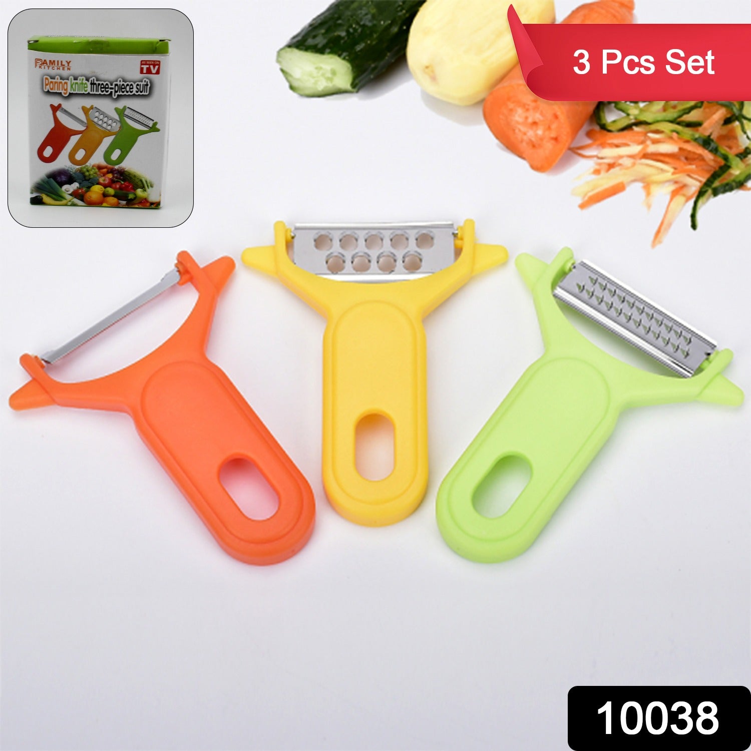 Peeler Slicers Shredders for Fruits and Vegetables, Cutter, Grater Kitchen Helpe - 10038_kitchen_peelers_3pc_set