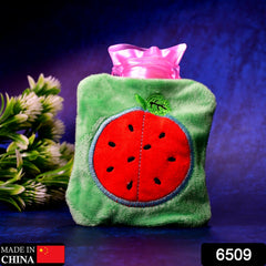 Watermelon small Hot Water Bag with Cover for Pain Relief, Neck, Shoulder Pain a - 6509_chb_watermelon_waterbag