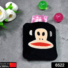 दर्द से राहत के लिए कवर के साथ ब्लैक मंकी छोटा गर्म पानी का बैग - 6522_chb_blk_monkey_hotbag