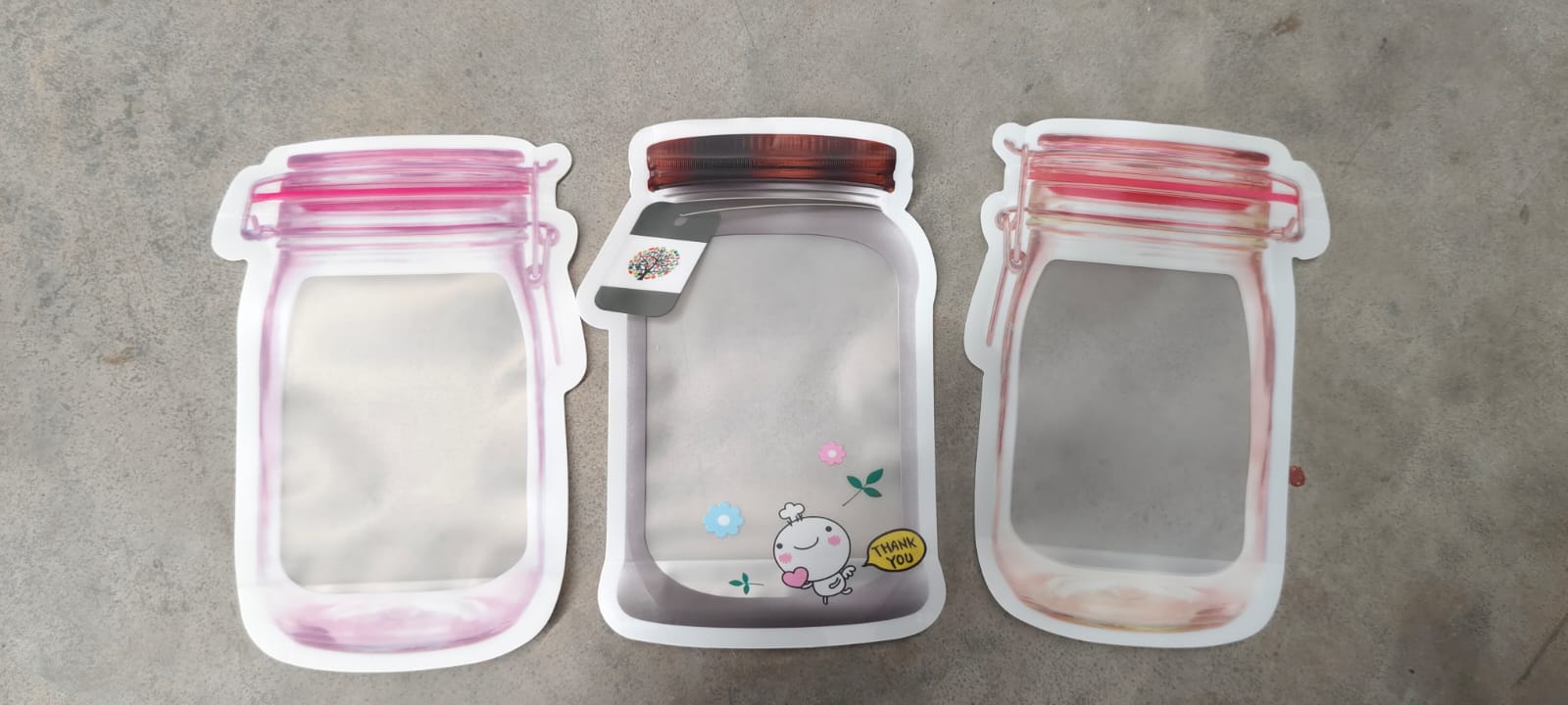 Plastic Transparent Medium Jar Shaped Pouch With Zipper (1 Pc) - 10086_medium_tran_jar_shape_pouch_1pc