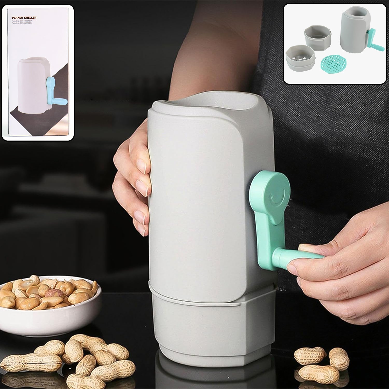 Manual Peanut Sheller Machine - Easy Hand Crank Peeler