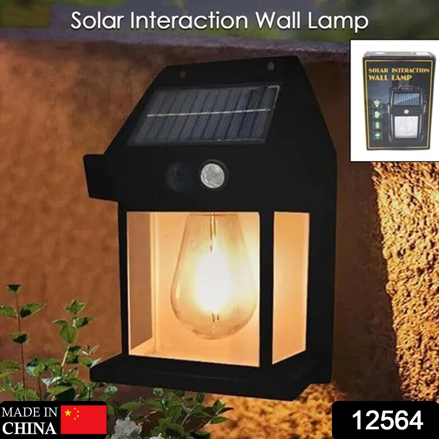 Solar Wall Lights / Lamp Outdoor, Wireless Dusk to Dawn Porch Lights Fixture, So - 12564_solar_wall_lamp_1pc