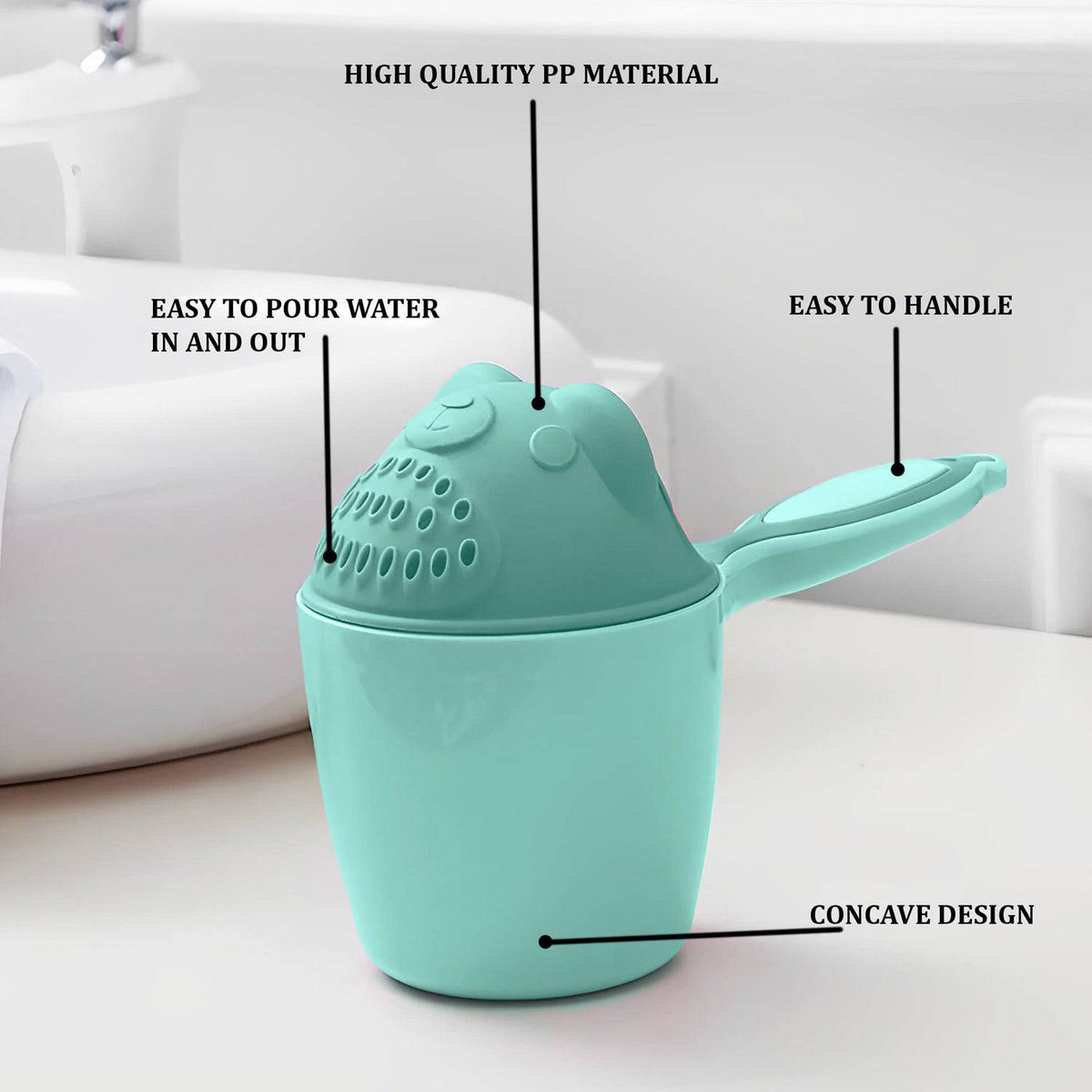 7697 Baby Shampoo Shower Cup Safe Soft Bathing Water Scorpion Baby Bath Tumbler Hair Washing Mug Rainer - Superior eMart