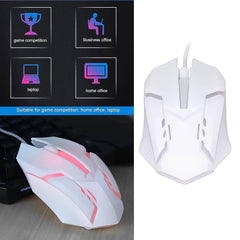 Usb Wired Mouse Gaming Mouse Colorful  Lighting Luminous  (1 Pc  Wihte) - Superior eMart