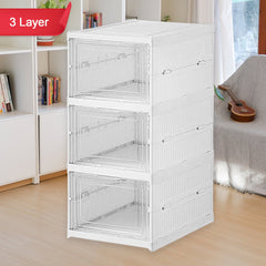 Stackable Multifunctional Storage, for Clothes Foldable Drawer Shelf Basket Util - 17662_multi_3_layer_storage_rack