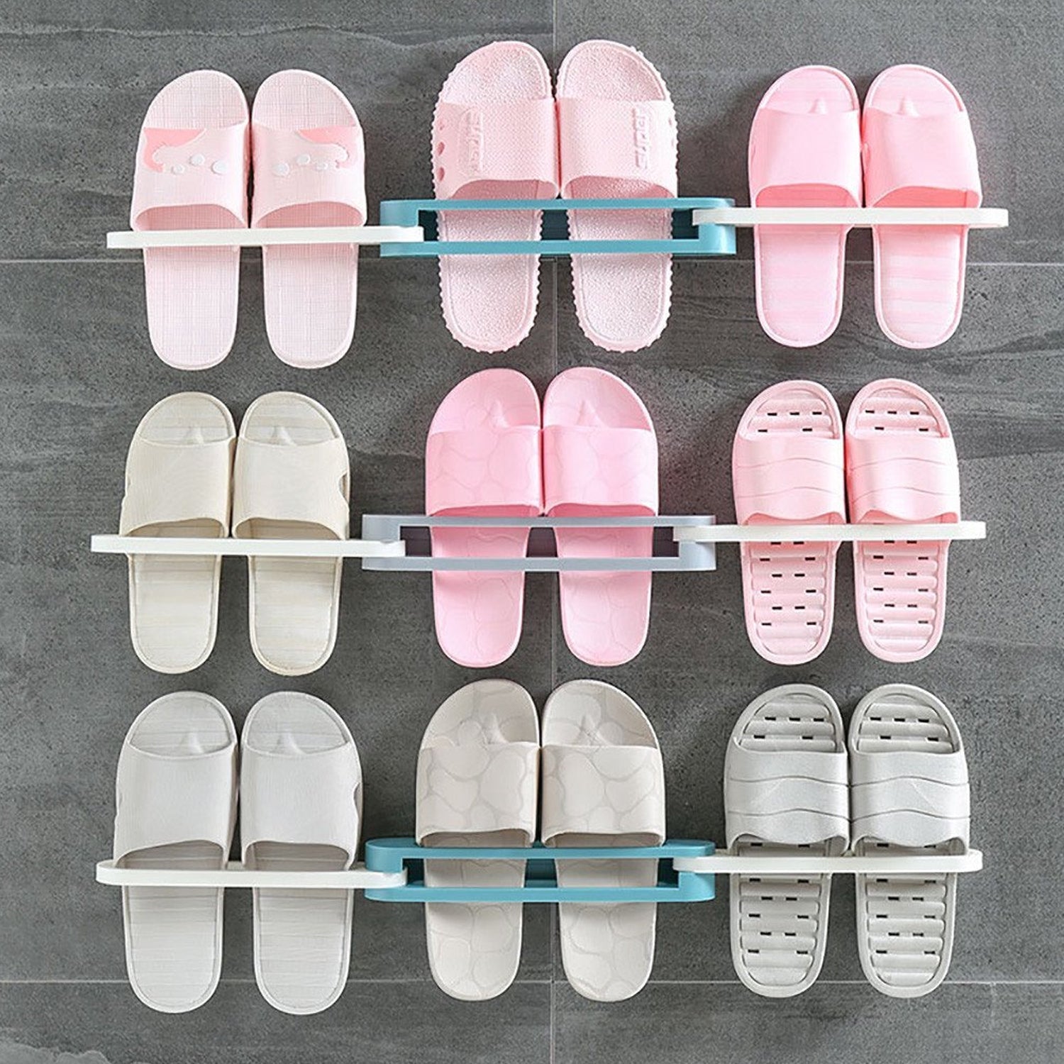 Multifunction Folding Slippers / Shoes Hanger Organizer Rack - 1122_folding_slipper_stand