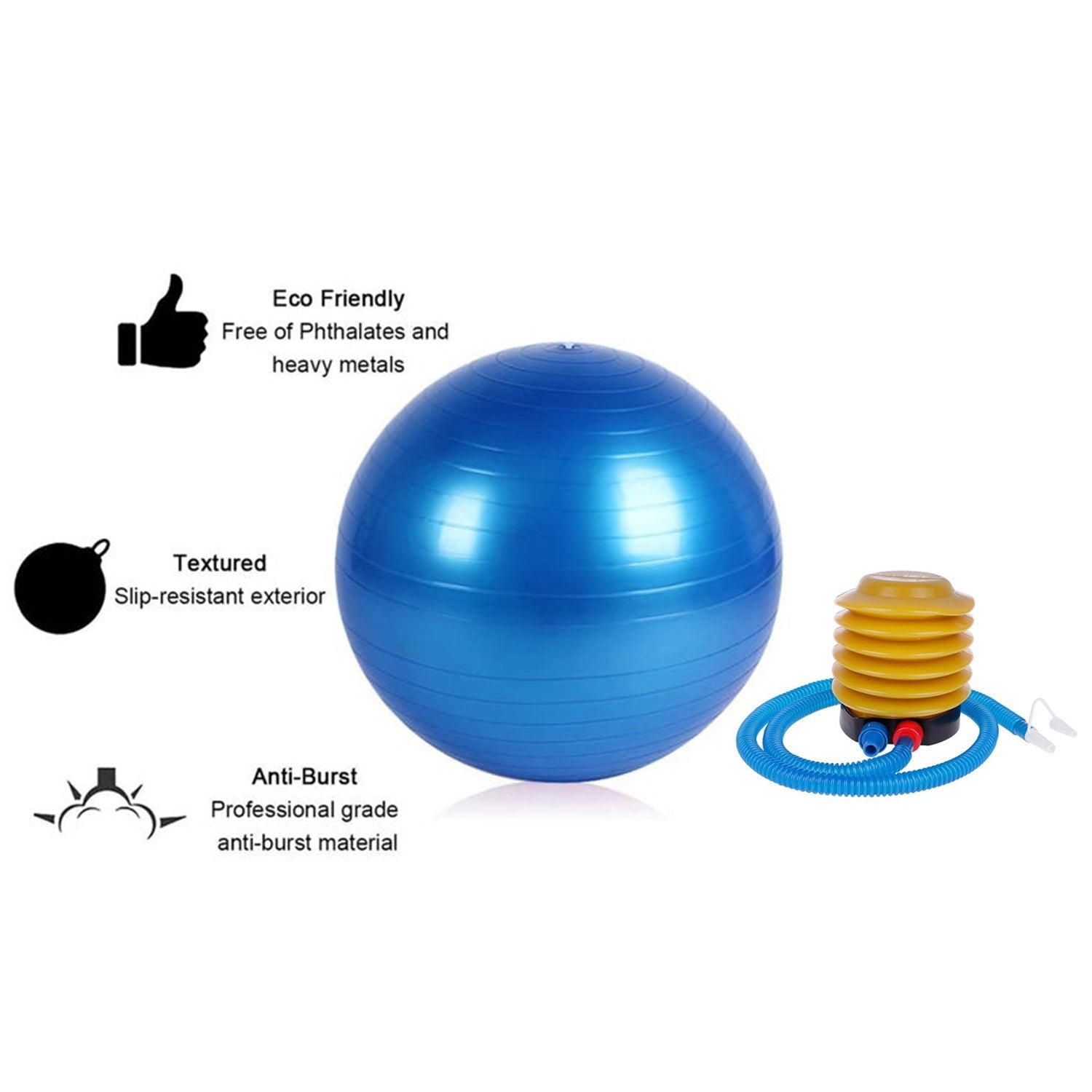 Heavy Duty Gym Ball Non-Slip Stability Ball with Foot Pump for Total Body Fitnes - 7428_gym_ball_pump_combo