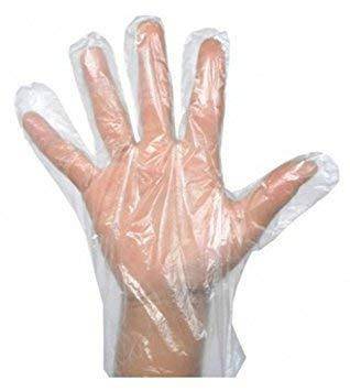 0670 Plastic Transparent Disposable Clear Gloves (White) (100pc) - Superior eMart