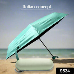 5 Fold Manual Open Umbrella With Capsule Case | Windproof, Sunproof & Rainproof  - 9534_5_fold_umbrella_n_case