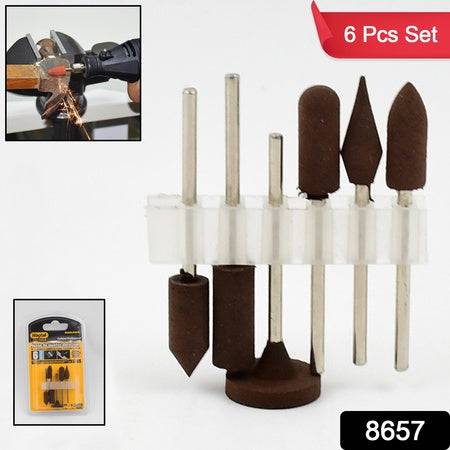 Mounted Points Abrasive Stone Head Mounted Grinding Wheel Bits Rotary Tool Kit (6 Pcs) - Superior eMart